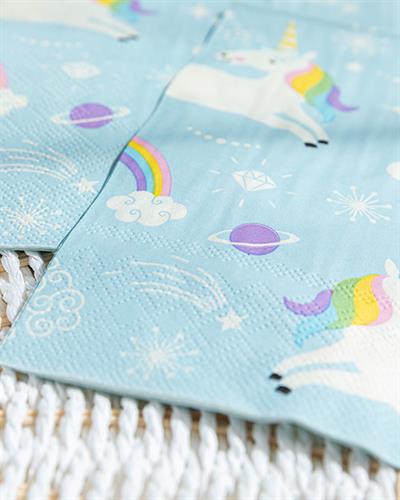 Unicorn Rainbow Хартийни Салфетки 20 Бр., Хартия, Синьо, 33 X 33 Cm