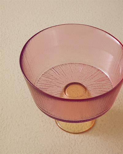 Unique Patch Плато За Предястия С крака Стъкло 16 см Розов - Оранжев