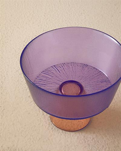 Unique Patch Плато За Предястия С крака Стъкло 16 см Виолетов - Оранжев