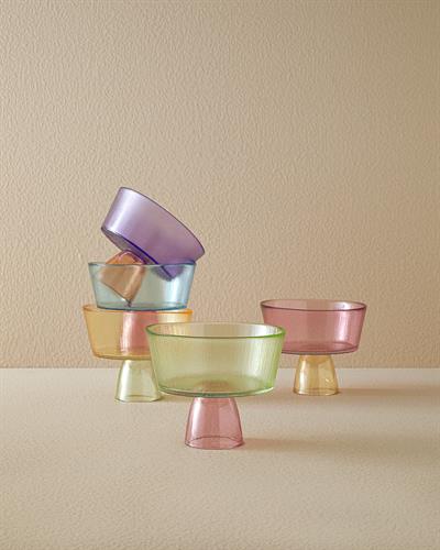 Unique Patch Плато За Предястия С крака Стъкло 16 см Зелен - Розов