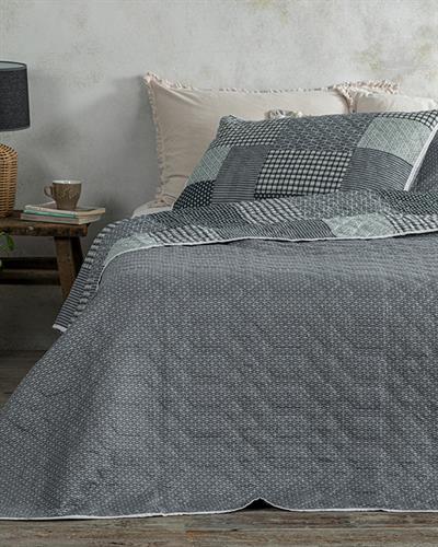 Unique Patch Покривка За Легло Комплект Двоен Размер, Многофункционално, Сиво, 200 X 220 Cm