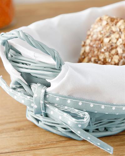 Urban Кошница За Хляб Овален Слама 28x18x9 см Син