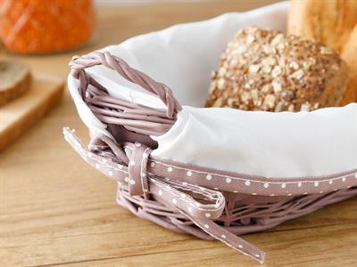 Urban Кошница За Хляб Овален Слама 28x18x9 см Тъмнорозов