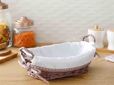 Urban Кошница За Хляб Овален Слама 28x18x9 см Тъмнорозов