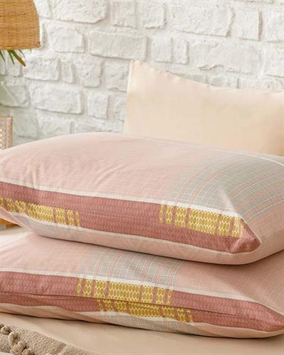 Urban Check Калъфка За Възглавница 2 бр. Памучен 50x70 см Розов