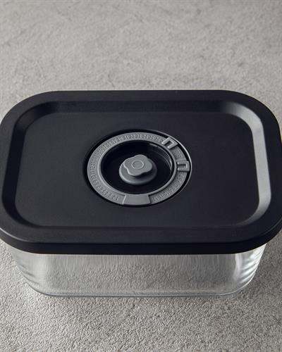 Vacuum Pro Lock Кутия За Съхранение 7 части с вакуумно устройство Стъкло 800 + 1380 + 2600 мл Чере