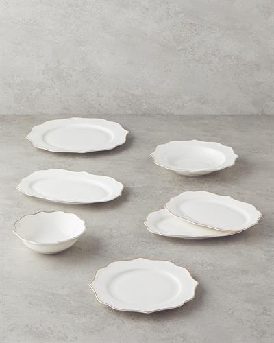 Valencia Комплект За Хранене Костен порцелан 27 части за 6 души Златен