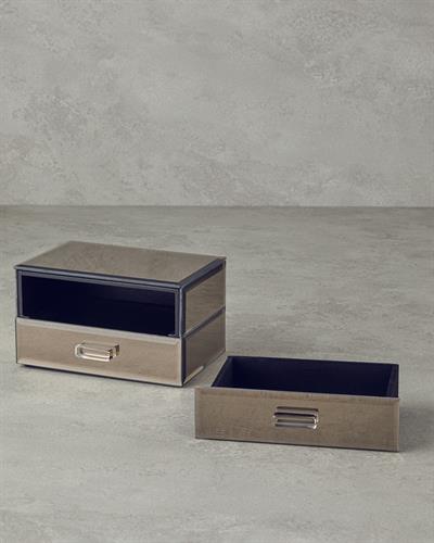 Valeria Glass With Mirror Decorative Box 17x12x9,5 Bronze