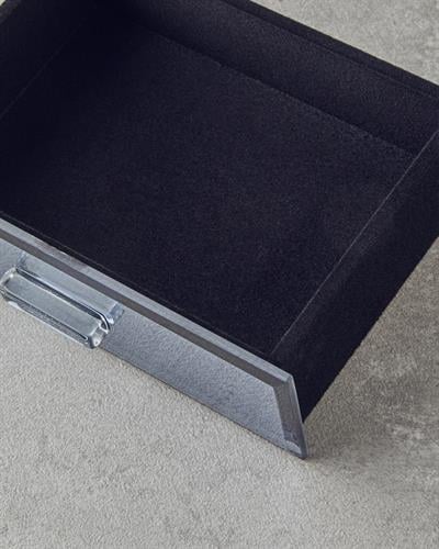 Valeria Декоративна Кутия С Огледало, Стъкло, Пушен, 0