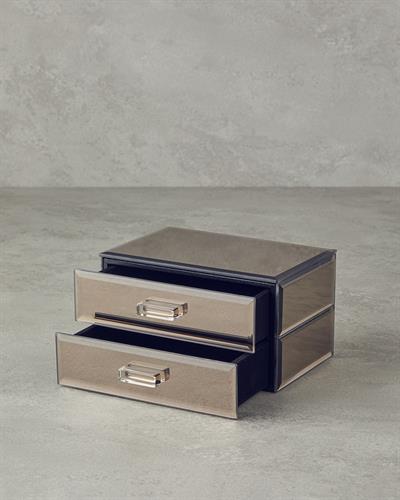 Valeria Glass With Mirror Decorative Box 17x12x9,5 Bronze