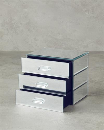 Valeria Декоративна Кутия С огледало Стъкло 17x12x14,5 Сребърен