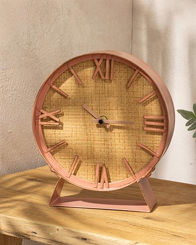 Valeria Часовник За Маса Метал, Теракота, 20X24X6 Cm