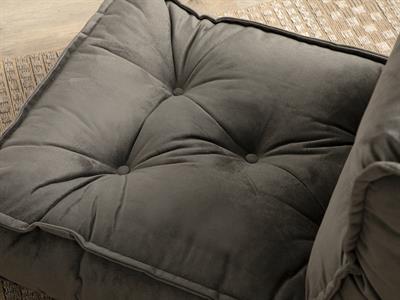 Valletta Декоративен Диван Кадифе, Антрацит, 60 X 80 X 64 Cm