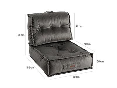 Valletta Декоративен Диван Кадифе, Антрацит, 60 X 80 X 64 Cm