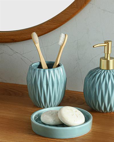 Vanessa Комплект За Баня 3 бр. 27x15x12 см Зелен