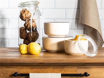 Vanity КУТИЯ ЗА СЪХРАНЕНИЕ Малка Керамичен 12 cm Cream.