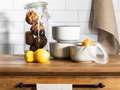 Vanity КУТИЯ ЗА СЪХРАНЕНИЕ Среден размер Керамичен 14 cm Gray