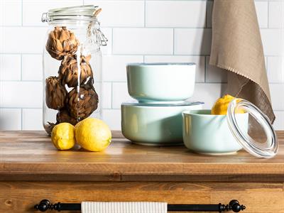 Vanity КУТИЯ ЗА СЪХРАНЕНИЕ Голяма Керамичен 16 cm Seledon,