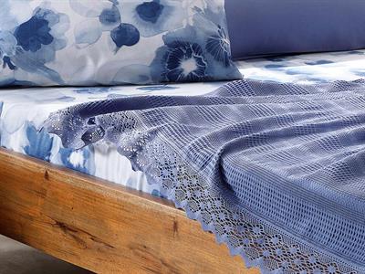 Vanity Одеяло Пике Двоен С дантела 200x220 см Индиго.