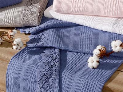 Vanity Одеяло Пике Двоен С дантела 200x220 см Индиго.