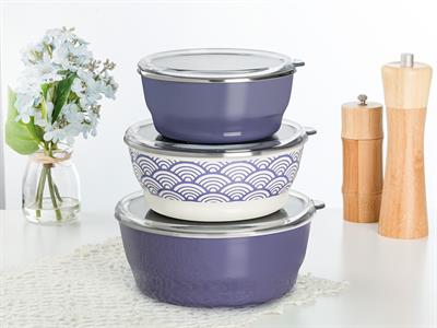 Vanity КУТИЯ ЗА СЪХРАНЕНИЕ 3 бр. Емайлиран 14 - 16 - 18 cm Purple.