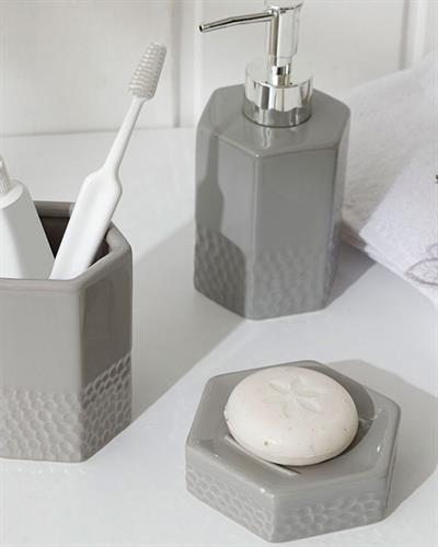 Vanity Ceramic Bath Set 7x7x10 cm Gray