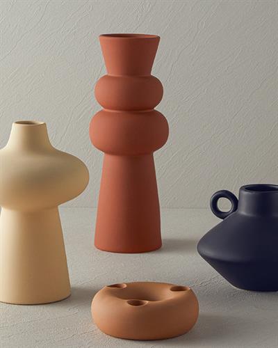 Vega Ваза Каменна керамика 17x13 см Черен