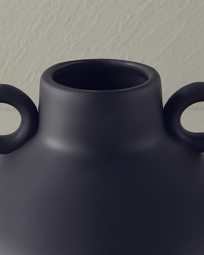 Vega Ваза Каменна керамика 17x13 см Черен