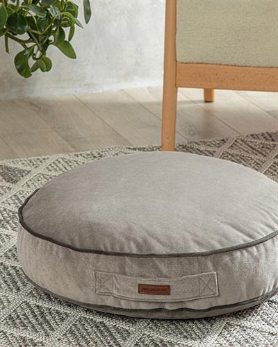 Vella Round Velvet Decorative Cushion Pad 60 cm Gray