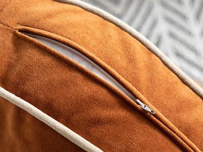 Vella Round Декоративен Пуф Кадифе, Керемидено Червено, 60 Cm