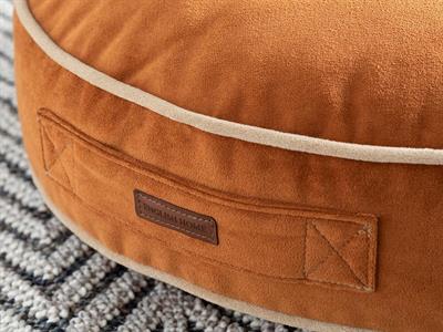 Vella Round Декоративен Пуф Кадифе, Керемидено Червено, 60 Cm