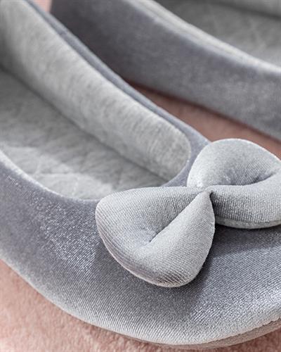 Velvet Love Бабети За Дома Дамски, Кадифе, Екру, 40