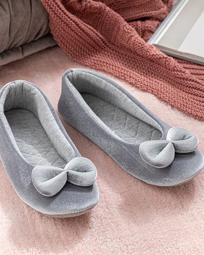 Velvet Love Бабети За Дома Дамски, Кадифе, Екру, 40