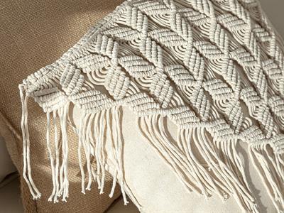 Veneto Пълнена Възглавница Makrome, Екру, 44 X 40 Cm