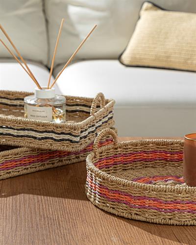 Venice Knitting Decorative Tray 30x5 cm Pink