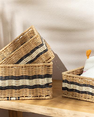 Venice Кошница -, Естествено-Черно, 22 X 22 X 10Cm