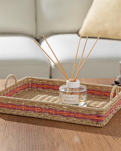 Venice Knitting Decorative Tray 35x25x15 Pink