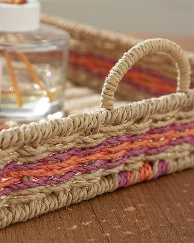 Venice Knitting Decorative Tray 35x25x15 Pink