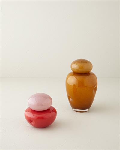 Vera Ваза С Капак 14X14 см Червен