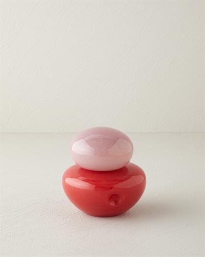 Vera Ваза С Капак 14X14 см Червен