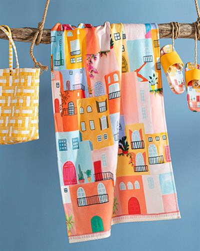 Vernazza Cotton Digital Printing Beach Towel 70x150 cm Colorful