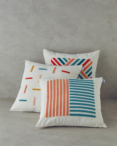 Възглавница С Пълнеж Бродерия с перфорация 45x45 cm Натурален