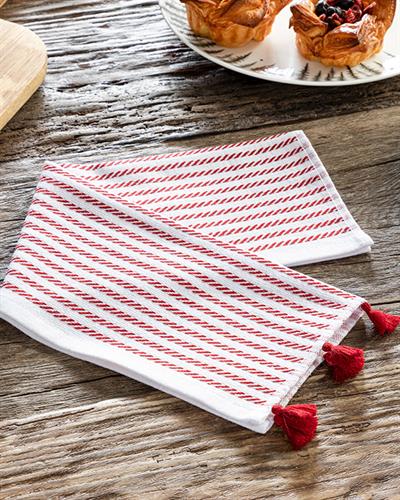 Vertical Кърпа За Сушене С пискюли Памук 30x50 см Червен