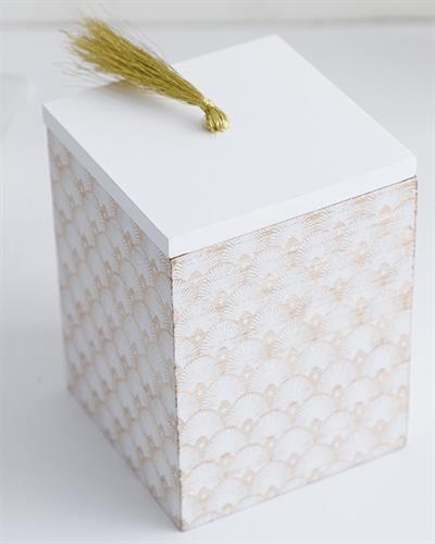 Victoria Декоративна Кутия МДФ 10 x 10 x 13,5 см Бял
