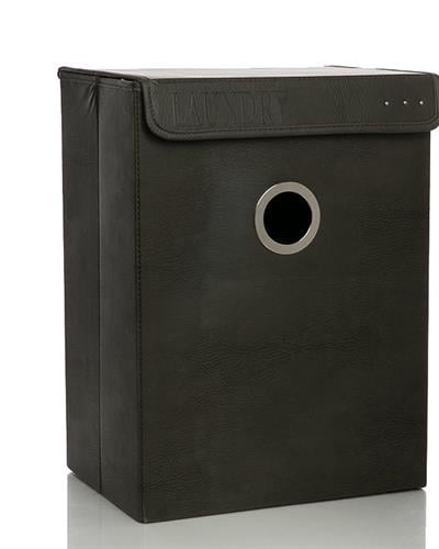 Victorian Кош За Пране Полиуретанова кожа 40x30x55 cm Сив