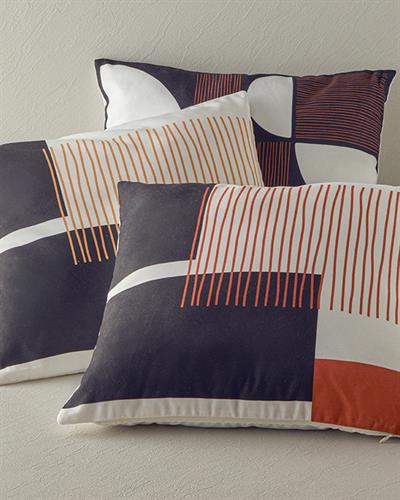 Vika Cover Throw Pillows 45x45 cm Black - Mustard