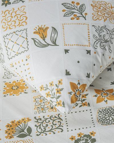 Vintage Argyle Спален Комплект Единичен Памучен 160x220 см Зелен - Жълт