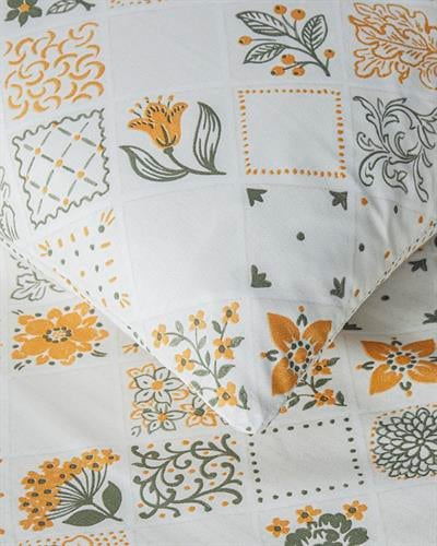 Vintage Argyle Спален Комплект Двоен Памучен 200x220 см Зелен - Жълт