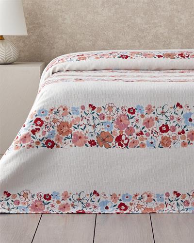 Vintage Floral Одеяло Пике Двоен С щампа 200x220 см Бял