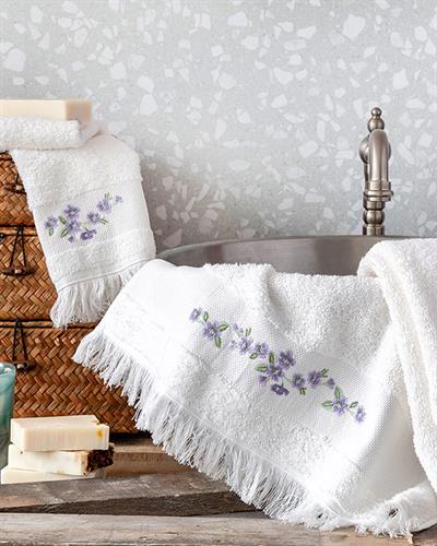 Vintage Liberty Кърпа За Ръце С бродерия 30x45 см Кремав